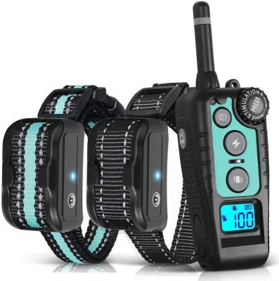 China Viable rechargeable dog training collar 2 packs can train two dogs at the same time for sale