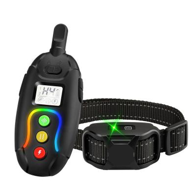 China 2022 Popular Viable Rechargeable Dog Trainer With Overflowing Neon Lights Dog Training Collar for sale