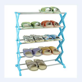 China 2021 Contemporary Five Layers Stainless Steel Shoe Rack Storage Combination Hot Selling Home Foldable Shelf For Shoes for sale