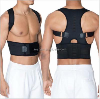 China Luminous Latest Body Shaper Unisex Black Magnetic Back Posture Corrector Belt for sale