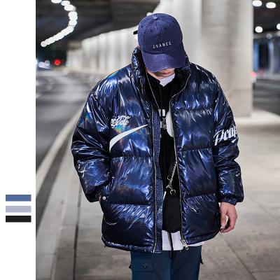 China New thickened men's solid color white duck warm loose casual wear 2021 winter viable men's large down jacket men's down jacket for sale