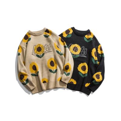 China FB sunflower loose flower Hong Kong Style Sweater Men Anti-wrinkle couples and Women's Autumn And Winter CIA trend for sale