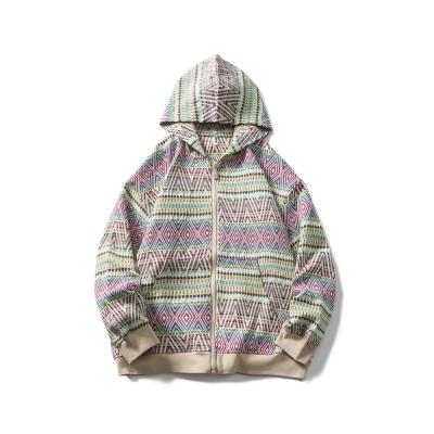 China Viable brand hooded sweater fashion autumn national style knitting hooded cardigan neutral men's hoodie for sale