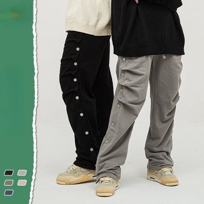 China Men's Side Wear 2021 Autumn Viable New Pleated And Breasted Terry High Street Brand Men's Loose Pants for sale