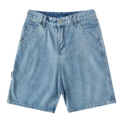 China Anti-Wrinkle INS Hip Hop Fringed Jeans Lazy Loose Five Point Shorts Wide-Legged Washed Dad Retro Pants For Men And Women for sale