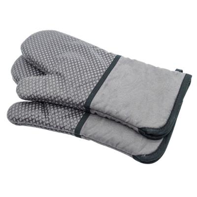 China Durable Heat Resistant Non-Slip Surface Of Oven Mitts Silicone And Cotton Oven Glove Soft Cotton Lining For Kitchen Cooking And Microwave for sale