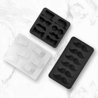 China Viable Ice Cream Tray Beard Hat Car Shape Silicone Mold Wine Glass Decorating Party Kitchen Bar Party Resin Mold Tools for sale