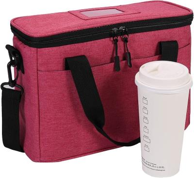 China Insulated 3 Cups Insulated Drink Carrier Bag for Delivery with Dividers,Food Delivery Bag Insulated Reusable Drink Caddy Cup Holder Bag P for sale