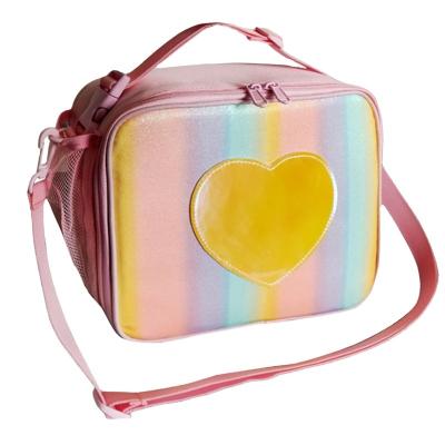 China Waterproof Portable students   insulation  fashionable luminous square  lunch bag for sale