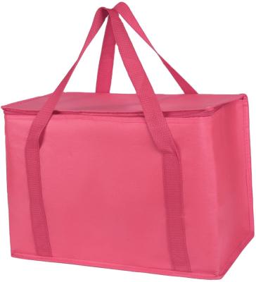 China Waterproof Pink Insulated Lunch Tote Bag Keep warm and fresh aluminum foil for sale