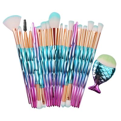 China Angular Blush Private Label 21 PCS Professional High Quality Base Blush Eyebrow Eyeliner Brush Eyeshadow Brush Set for sale