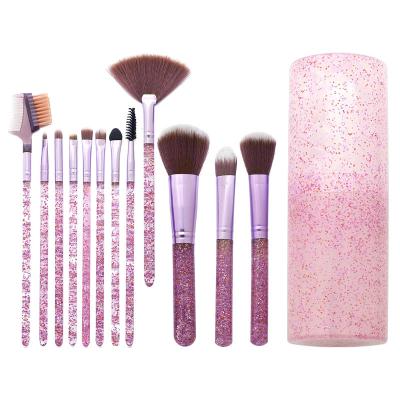 China Angular Blush Crystal Handle Makeup Brush Set Custom Makeup Brushes Logo Brushes Foundation Eyeliner Eyeshadow Private Label for sale