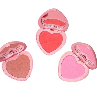 China Heart Shape Contour Highlight Blusher Palette Highly Pigmented Dye 3 Color Vegan High Blush Palette for sale