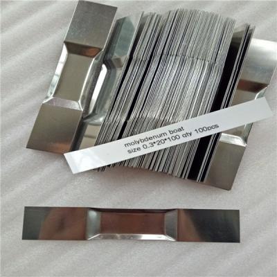 China Precise Silver Polished Tungsten melting boats for Vaporization #210 #215 #310 #315 #220 #320 for sale