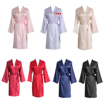 China Embroidery Silky Custom Name Personalized Silk Women Wedding Bridal Long Satin Bride and Bridesmaid Dresses for sale