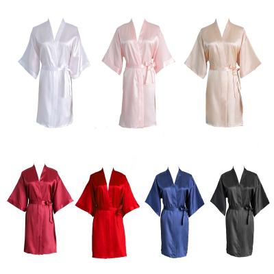 China Silky Customize Embroidery Wedding Women's Long Robe Bridesmaid Bridesmaid Plus Size Satin Silk Kimono Long Robes for sale