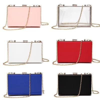 China Acrylic Boxed Purse Cross - Fashionable Body Handbag Women Clear Clear Acrylic Bag Even Transparent for sale