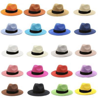 China Straw Hats Straw Hats Sun Straw Braid Floppy Fedora Beach Panama Character Women Men Summer Outdoor Spring Breathable Straw Hats for sale