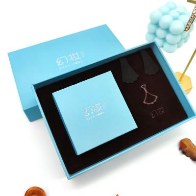 China Recyclable Small Size Candy Base And Lid Pink Blue Colored Bridesmaid Gift Card Packaging Box for sale