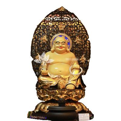 China China Bronze Gilt Buddha Ornaments Smiling Buddha Maitreya Maitreya Face Buddha Statue for sale