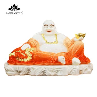 China China White Marble God Large Wealth Buddha Statue Home Decoration Maitreya Belly Buddha Statue for sale