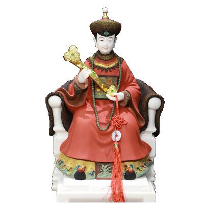 China White Marble Hand Painted China Taoist Buddha Statue Decoration God Statue for sale