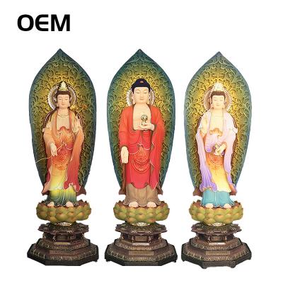 China China Resin Buddha Statue Amitabha Guanyin Bodhisattva Bodhisattva Buddha Image West Sanxian 180cm for sale