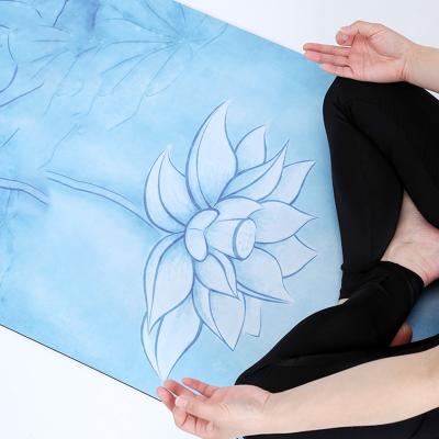 China Appropriate Yoga Mat Zen Meditation Mat Fitness Products Printed Folded Non-slip Natural Rubber Widen Towel for sale