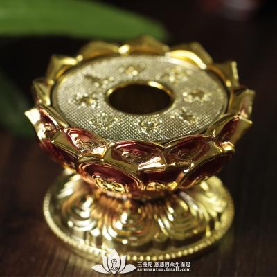 China House Rose Prayer Wheel Lotus Base Lotus Base Prayer Wheel Gold Hand-turned Buddha Base Buddhist Supplies for sale