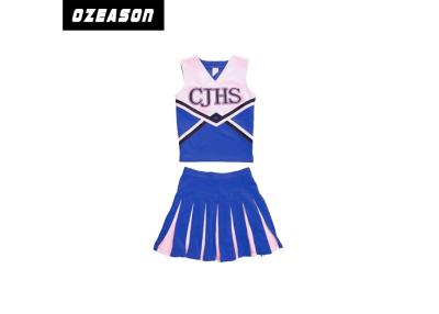 China Breathable Blue Cheerleader Pleated Skirt Girls Various Size Wrinkle Resistant for sale