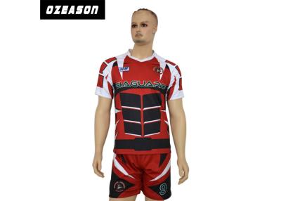 China 100% Polyester Rugby Shirt Jersey Original Logos Full Size Maximum Wear Comfort for sale