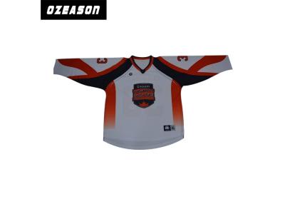 China Las camisas del hockey sobre hielo de los tamaños del adulto se descoloran cuello en v libre del hombro del doble de la impresión en venta