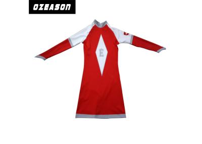 China Red Sexy Other Sportswear 150gsm , Long Sleeve Cheer Uniforms 100% Polyester for sale