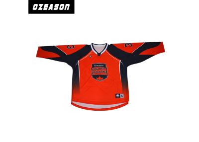 China Arruga reversible impresa sublimación de la manga de las camisetas largas del hockey resistente en venta