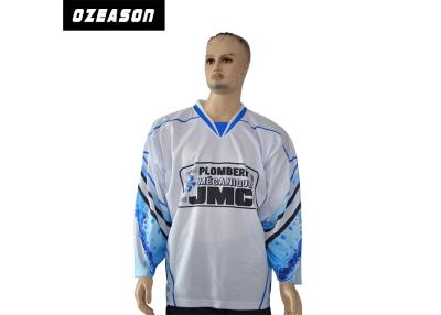 China Tamaño extra grande del modelo del diseño del uno mismo de las camisas del hockey sobre hielo del tejido Dri-FIT para el equipo de deportes en venta