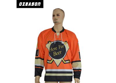 China Peso resistente de la tela 220gsm del encogimiento de la camiseta del jersey del hockey del color rojo unisex en venta