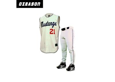 China Sleeveless Team Baseball Jerseys , Pinstripe Baseball Vest Uniforms Youth Sizes for sale