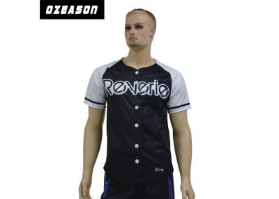 China Button Down Team Baseball Jerseys , Little League Baseball Jerseys Short Sleeve for sale