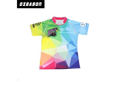 China Multi Color Rugby Shirt Jersey OEM , Casual Womens Rugby Shirts Wrinkle Resistant for sale