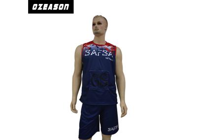 China Sleeveless Mens Sublimated Netball Uniforms Mesh Fabric Moisture Wicking for sale