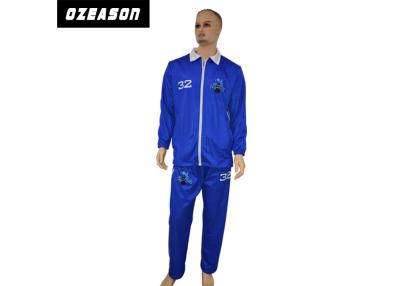 Chine Tissu convenable de Dri de sports de formation du football de Tracksuits de maille bleue faite sur commande de la couleur 150gsm à vendre