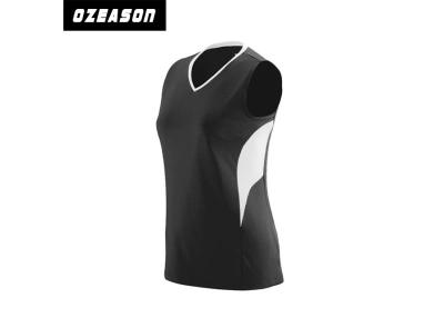 China Sublimated Dry Fit Other Sportswear Girls Volleyball Jerseys Sleeveless Black Color for sale