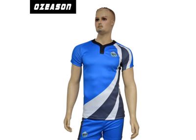 China 95% Polyester + 5% Spandex Breathable Rugby Jersey Shirt And Shorts For Male for sale