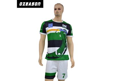 China Green And White Rugby Shirt And Shorts For Unisex Quick Dry for sale