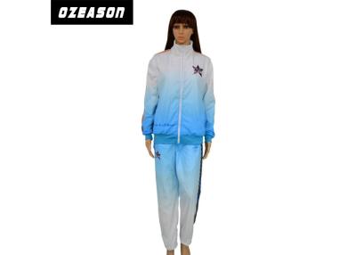 China OEM Ladies Jogging Bottoms , Custom Blue / White Womens Jogging Suits for sale