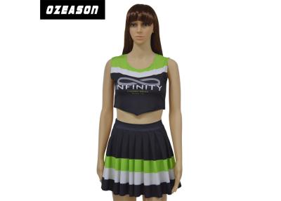 China De unieke Sexy Sleeveless Eenvormige Geplooide Rok van Meisjescheerleading met Stretchable Stof Te koop