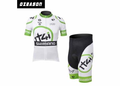 China Heat Transfer Printing Funny Cycling Jerseys , Green / White Logo Custom Bike Jerseys for sale