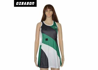 China Custom Plain A Line Netball Dresses Green And White Quick Dry for sale