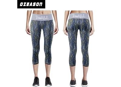 China Sublimated Sport Compression Clothing Elastane 3 / 4 Length Workout Leggings for sale