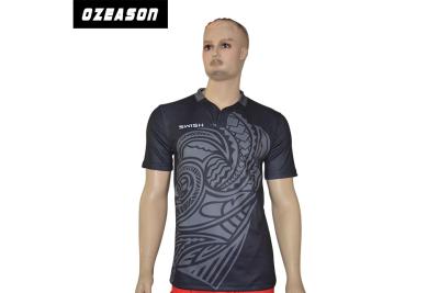 Chine La plus défunte couleur de noir de chemise de débardeur de rugby des Fidji de conception avec le modèle et le logo faits sur commande à vendre